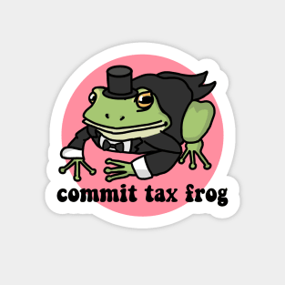 Commit Tax Frog Sticker - Pink Sticker